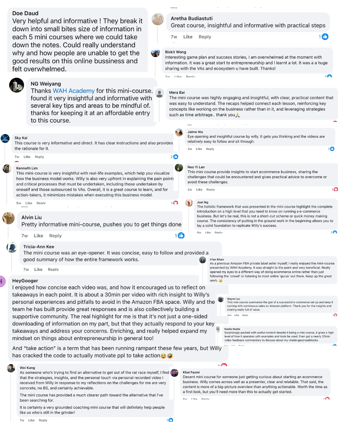 Additional WAH Academy participant feedback